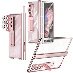 Transparent Crystal Hard Case Back Cover H05 for Samsung Galaxy Z Fold4 5G Rose Gold