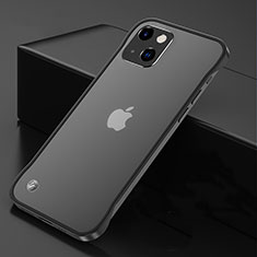 Transparent Crystal Hard Case Back Cover H06 for Apple iPhone 13 Black