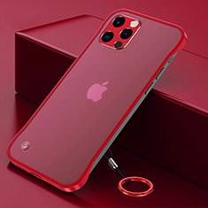 Transparent Crystal Hard Case Back Cover H06 for Apple iPhone 15 Pro Max Red