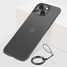 Transparent Crystal Hard Case Back Cover H07 for Apple iPhone 14 Black