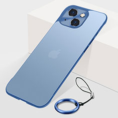 Transparent Crystal Hard Case Back Cover H07 for Apple iPhone 15 Plus Blue