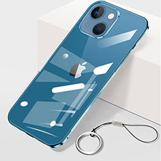 Transparent Crystal Hard Case Back Cover H09 for Apple iPhone 14 Plus Blue