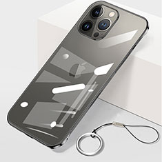 Transparent Crystal Hard Case Back Cover H09 for Apple iPhone 14 Pro Max Black