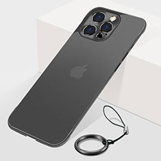 Transparent Crystal Hard Case Back Cover H10 for Apple iPhone 13 Pro Black