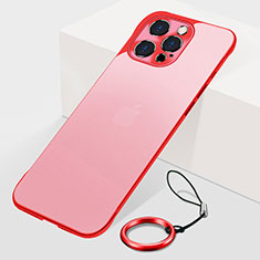 Transparent Crystal Hard Case Back Cover H10 for Apple iPhone 16 Pro Max Red