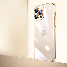 Transparent Crystal Hard Case Back Cover QC2 for Apple iPhone 16 Pro Gold