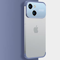Transparent Crystal Hard Case Back Cover QC3 for Apple iPhone 13 Blue
