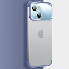 Transparent Crystal Hard Case Back Cover QC4 for Apple iPhone 15 Plus Blue