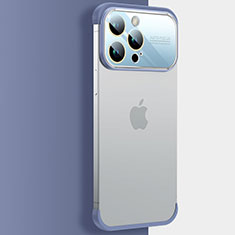 Transparent Crystal Hard Case Back Cover QC4 for Apple iPhone 15 Pro Max Blue
