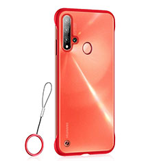 Transparent Crystal Hard Case Back Cover S01 for Huawei Nova 5i Red