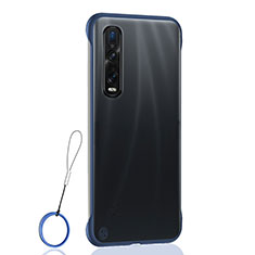 Transparent Crystal Hard Case Back Cover S01 for Oppo Find X2 Pro Blue