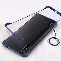 Transparent Crystal Hard Case Back Cover S01 for Xiaomi Redmi 9i Blue