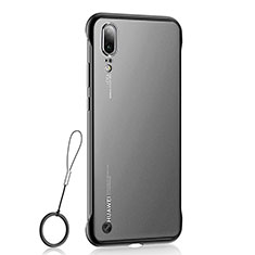 Transparent Crystal Hard Case Back Cover S02 for Huawei P20 Black