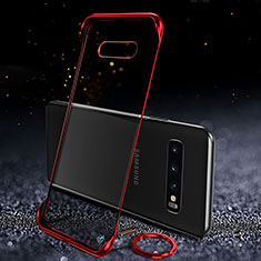 Transparent Crystal Hard Case Back Cover S03 for Samsung Galaxy S10 Red