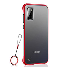 Transparent Crystal Hard Case Back Cover S04 for Huawei Honor View 30 Pro 5G Red