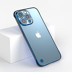 Transparent Crystal Hard Case Back Cover WT1 for Apple iPhone 13 Pro Blue