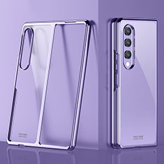Transparent Crystal Hard Case Back Cover Z01 for Samsung Galaxy Z Fold3 5G Purple