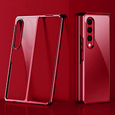 Transparent Crystal Hard Case Back Cover Z01 for Samsung Galaxy Z Fold3 5G Red