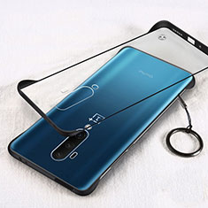 Transparent Crystal Hard Rigid Case Back Cover H01 for OnePlus 7T Pro 5G Black