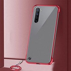 Transparent Crystal Hard Rigid Case Back Cover H01 for Oppo F15 Red