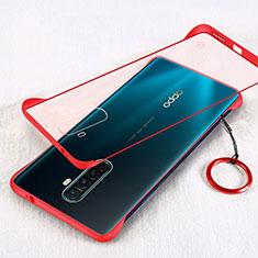 Transparent Crystal Hard Rigid Case Back Cover H01 for Oppo Reno Ace Red