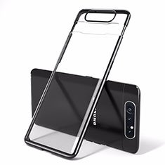 Transparent Crystal Hard Rigid Case Back Cover H01 for Samsung Galaxy A90 4G Black