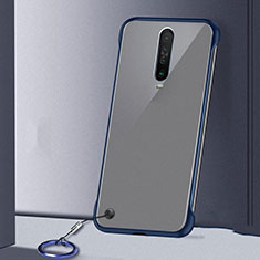 Transparent Crystal Hard Rigid Case Back Cover H01 for Xiaomi Redmi K30 4G Blue
