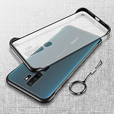 Transparent Crystal Hard Rigid Case Back Cover H02 for Oppo A5 (2020) Black