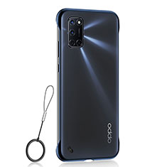 Transparent Crystal Hard Rigid Case Back Cover H02 for Oppo A72 Blue