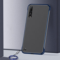 Transparent Crystal Hard Rigid Case Back Cover S01 for Samsung Galaxy A70S Blue