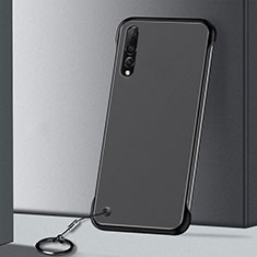 Transparent Crystal Hard Rigid Case Back Cover S01 for Samsung Galaxy A90 5G Black