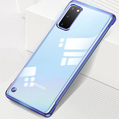 Transparent Crystal Hard Rigid Case Back Cover S01 for Samsung Galaxy S20 Blue