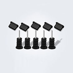 Type-C Anti Dust Cap USB-C Plug Cover Protector Plugy Universal 5PCS for Huawei P Smart+ Plus Black