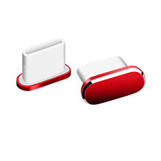 Type-C Anti Dust Cap USB-C Plug Cover Protector Plugy Universal H06 for Samsung Galaxy A01 Core Red