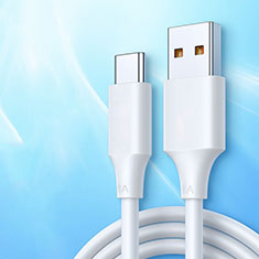 Type-C Charger USB-C Data Cable Charging Cord Android Universal 6A H05 for Apple iPhone 15 White