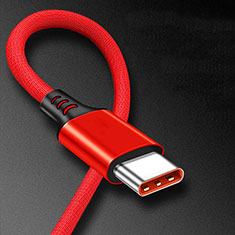 Type-C Charger USB-C Data Cable Charging Cord Android Universal 6A H06 for Handy Zubehoer Selfie Sticks Stangen Red