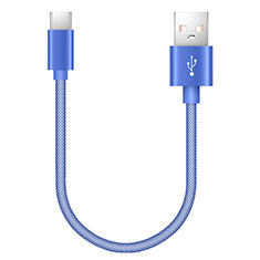 Type-C Charger USB Data Cable Charging Cord Android Universal 20cm S02 for Oppo A58 4G Blue
