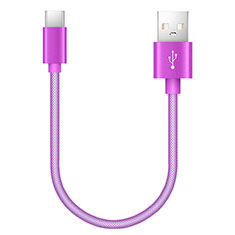 Type-C Charger USB Data Cable Charging Cord Android Universal 20cm S02 for Vivo iQOO U3 5G Purple