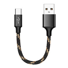 Type-C Charger USB Data Cable Charging Cord Android Universal 25cm S04 for Handy Zubehoer Kfz Ladekabel Black