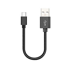 Type-C Charger USB Data Cable Charging Cord Android Universal 30cm S05 for Handy Zubehoer Kfz Ladekabel Black