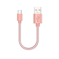 Type-C Charger USB Data Cable Charging Cord Android Universal 30cm S05 for Huawei Nova 6 Rose Gold