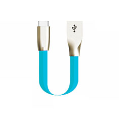 Type-C Charger USB Data Cable Charging Cord Android Universal 30cm S06 for Huawei Honor Play 7 Blue