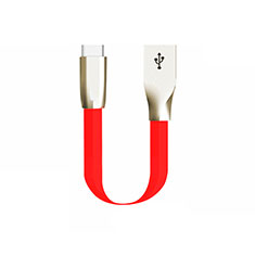 Type-C Charger USB Data Cable Charging Cord Android Universal 30cm S06 for Samsung Galaxy Tab S 8.4 SM-T705 LTE 4G Red