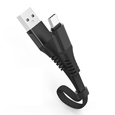 Type-C Charger USB Data Cable Charging Cord Android Universal 30cm S07 for Handy Zubehoer Kfz Ladekabel Black