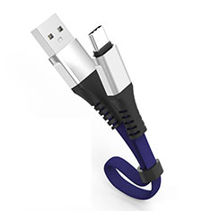 Type-C Charger USB Data Cable Charging Cord Android Universal 30cm S07 for Oppo Reno Blue