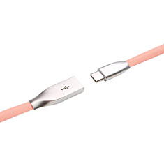 Type-C Charger USB Data Cable Charging Cord Android Universal T03 for Oppo A58 4G Pink