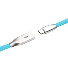 Type-C Charger USB Data Cable Charging Cord Android Universal T03 for Vivo Iqoo Z6x 5G Sky Blue