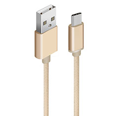 Type-C Charger USB Data Cable Charging Cord Android Universal T04 for Oppo A58 4G Gold
