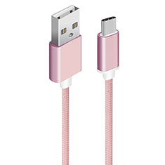 Type-C Charger USB Data Cable Charging Cord Android Universal T04 for Samsung Galaxy M04 Pink