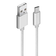 Type-C Charger USB Data Cable Charging Cord Android Universal T04 for Wiko Goa Silver